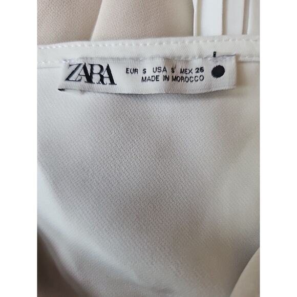 Zara Pleated Slip Dress Snakeskin Inset Bodice Womens Small S - Picture 6 of 6